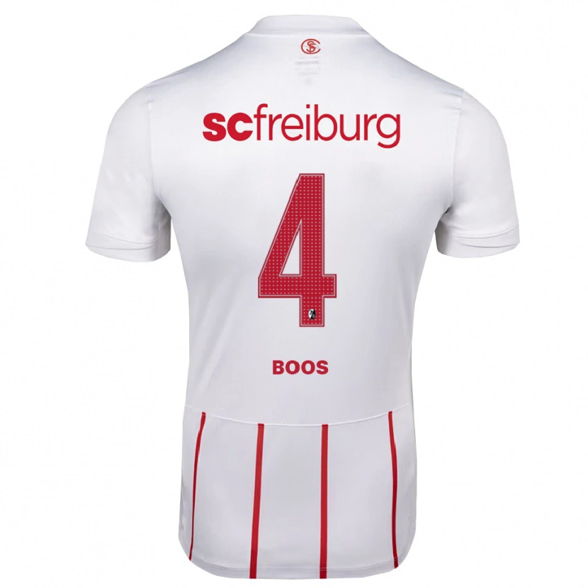 Danxen Uomo Maglia Yanik Boos #4 Bianco Rosso Giallo Kit Gara Away 2026/27 Maglietta