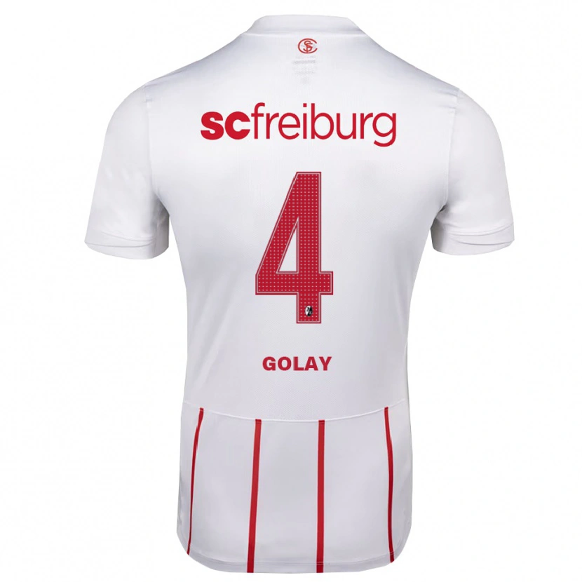 Danxen Uomo Maglia Jonas Golay #4 Bianco Rosso Giallo Kit Gara Away 2026/27 Maglietta