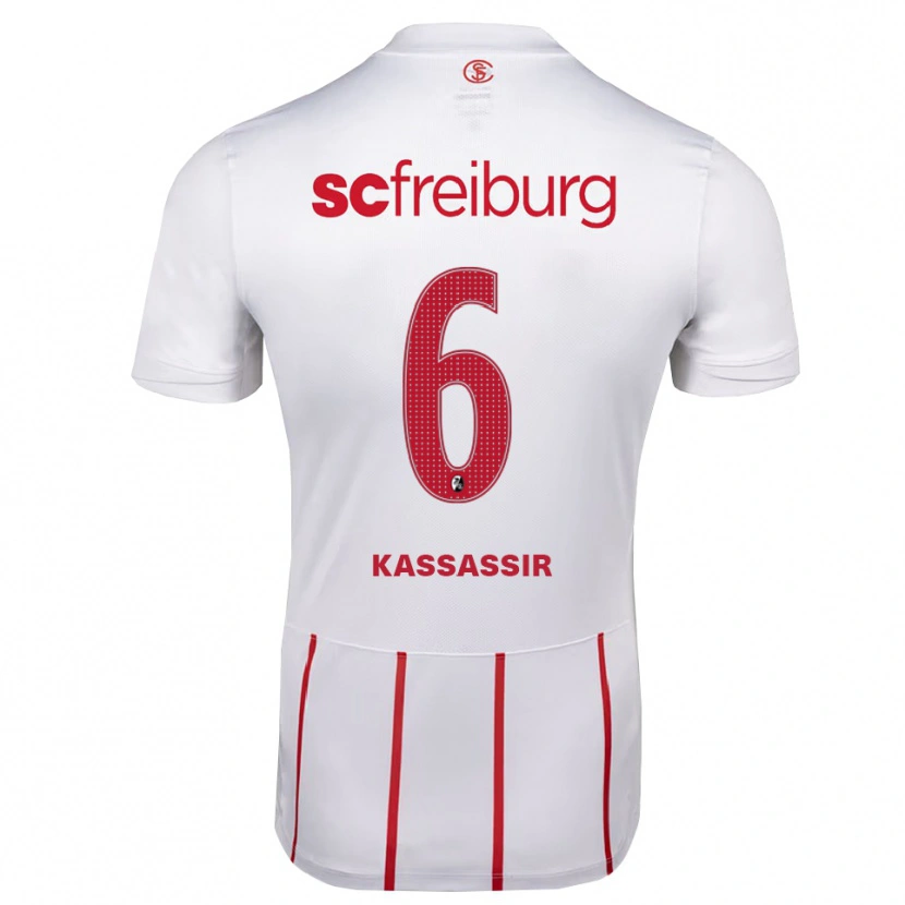 Danxen Uomo Maglia Malik Kassassir #6 Bianco Rosso Giallo Kit Gara Away 2026/27 Maglietta