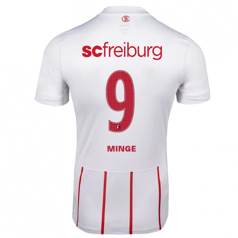 Danxen Uomo Maglia Janina Minge #9 Bianco Rosso Giallo Kit Gara Away 2026/27 Maglietta