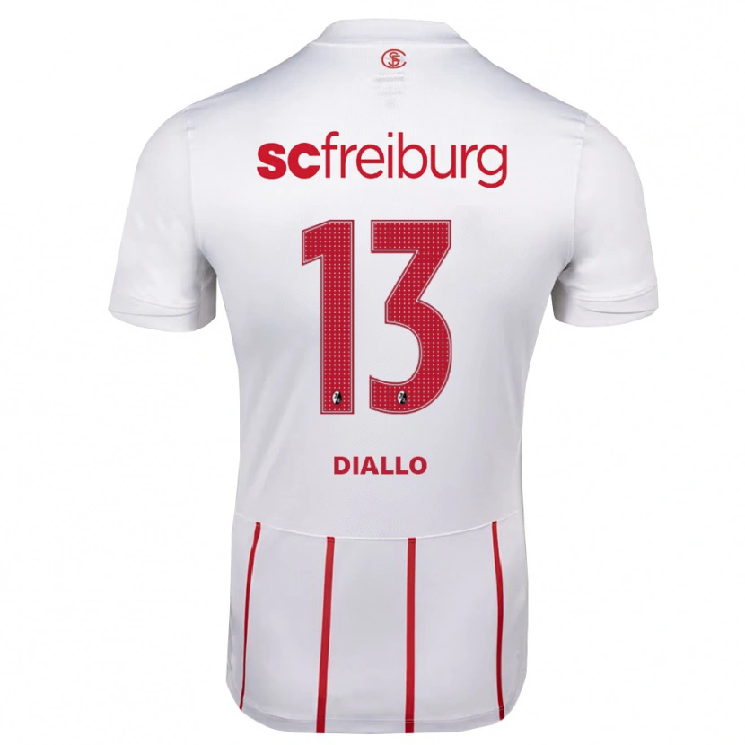 Danxen Uomo Maglia Thierno Diallo #13 Bianco Rosso Giallo Kit Gara Away 2026/27 Maglietta