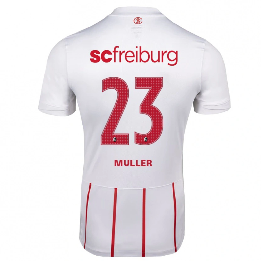 Danxen Uomo Maglia Marie Müller #23 Bianco Rosso Giallo Kit Gara Away 2026/27 Maglietta