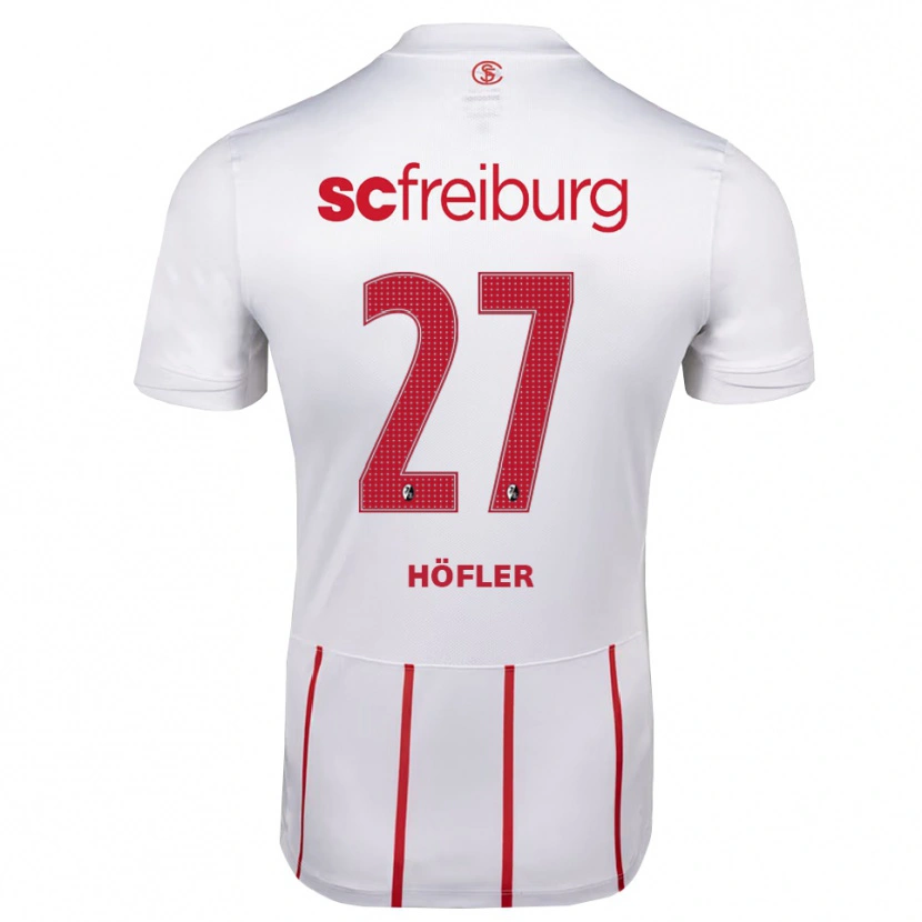 Danxen Uomo Maglia Nicolas Höfler #27 Bianco Rosso Giallo Kit Gara Away 2026/27 Maglietta