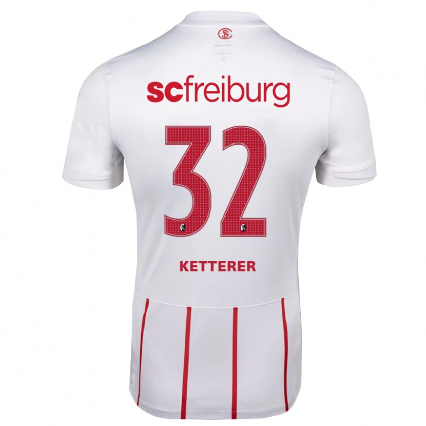 Danxen Uomo Maglia Ashley Ketterer #32 Bianco Rosso Giallo Kit Gara Away 2026/27 Maglietta