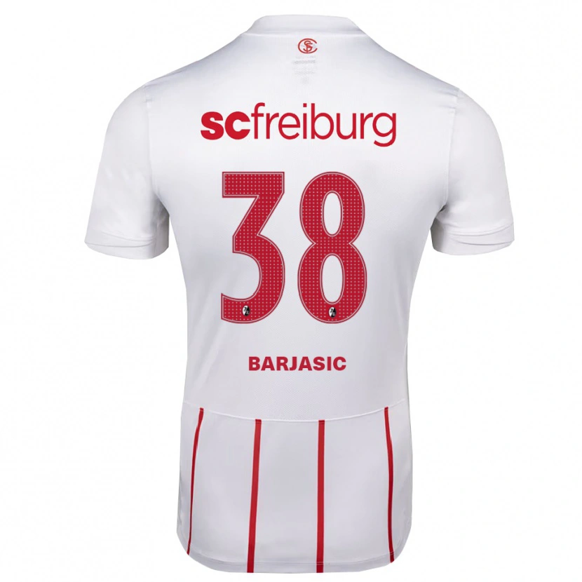 Danxen Uomo Maglia Josip Barjasic #38 Bianco Rosso Giallo Kit Gara Away 2026/27 Maglietta