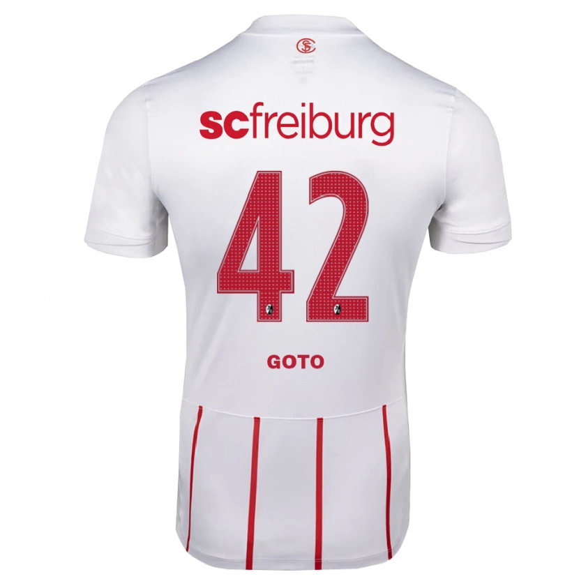 Danxen Uomo Maglia Keisuke Goto #42 Bianco Rosso Giallo Kit Gara Away 2026/27 Maglietta
