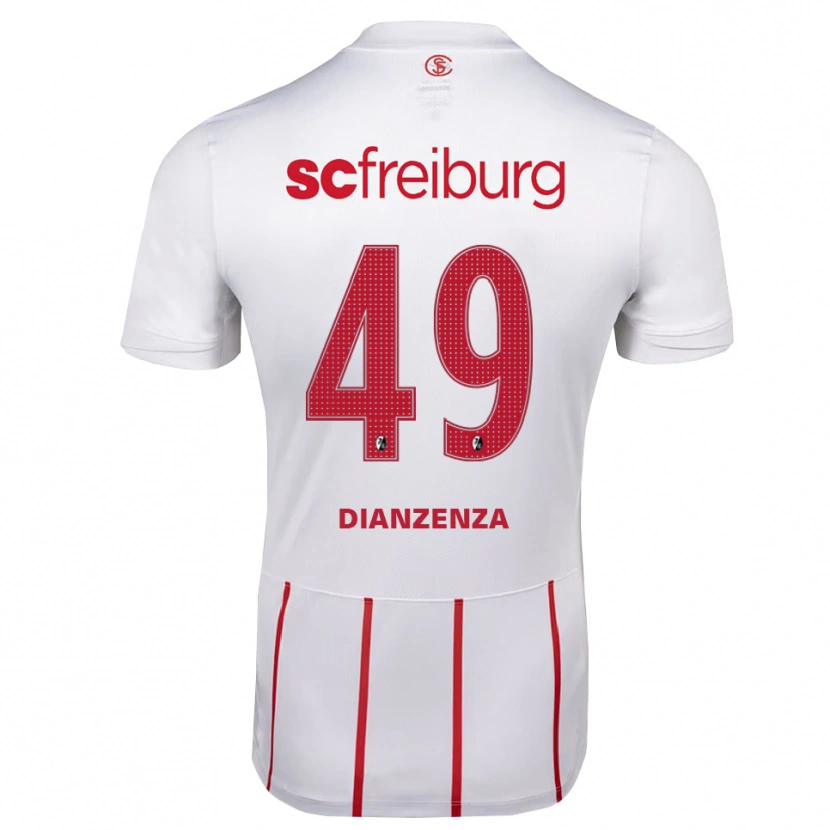 Danxen Uomo Maglia Chrisdy Dianzenza #49 Bianco Rosso Giallo Kit Gara Away 2026/27 Maglietta