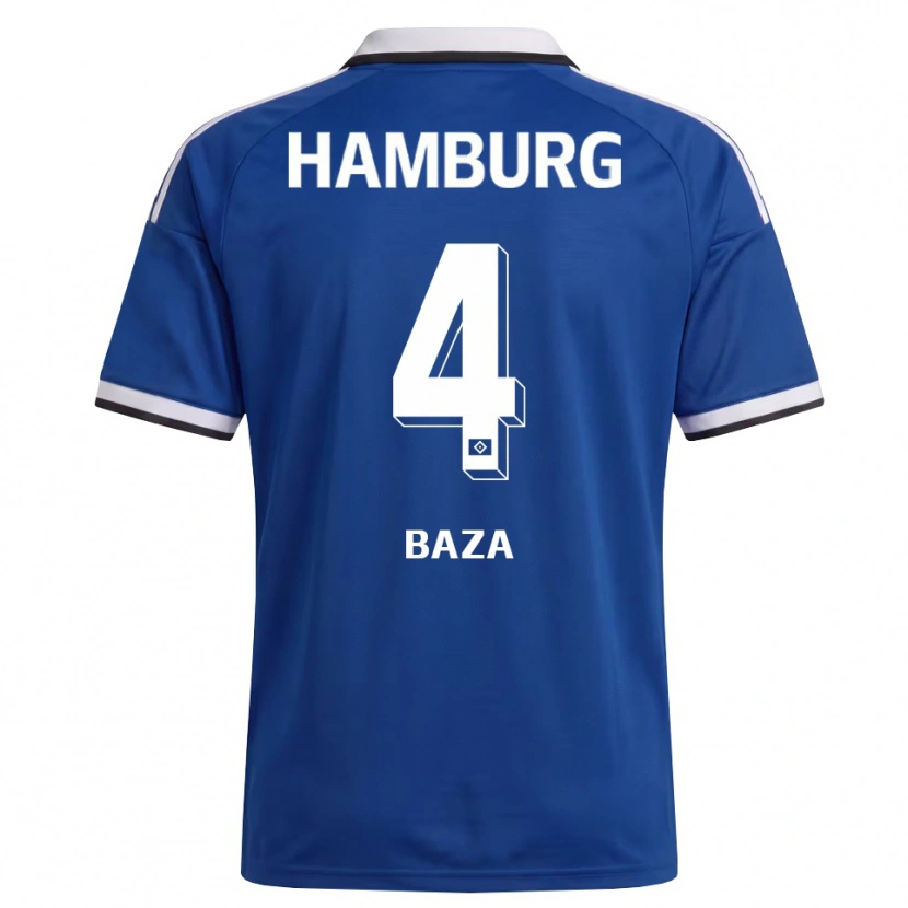 Danxen Uomo Maglia Mikael Baza #4 Bianco Blu Kit Gara Away 2026/27 Maglietta