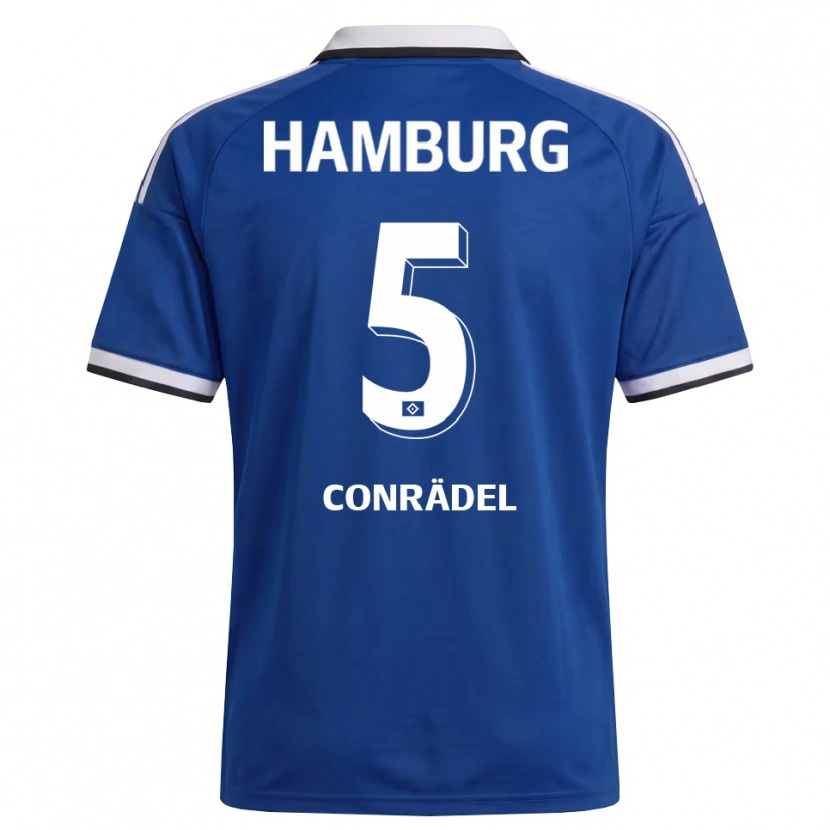 Danxen Uomo Maglia Tyron Conrädel #5 Bianco Blu Kit Gara Away 2026/27 Maglietta
