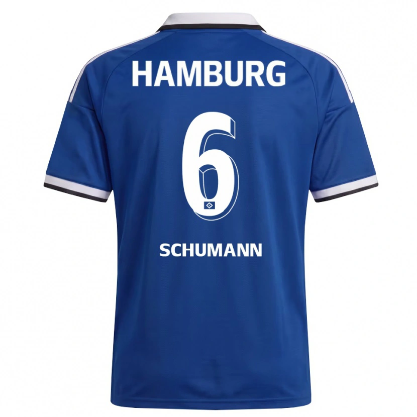 Danxen Uomo Maglia Henri Schümann #6 Bianco Blu Kit Gara Away 2026/27 Maglietta