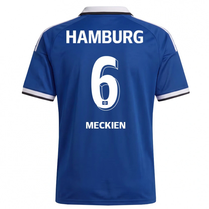 Danxen Uomo Maglia Nico Meckien #6 Bianco Blu Kit Gara Away 2026/27 Maglietta