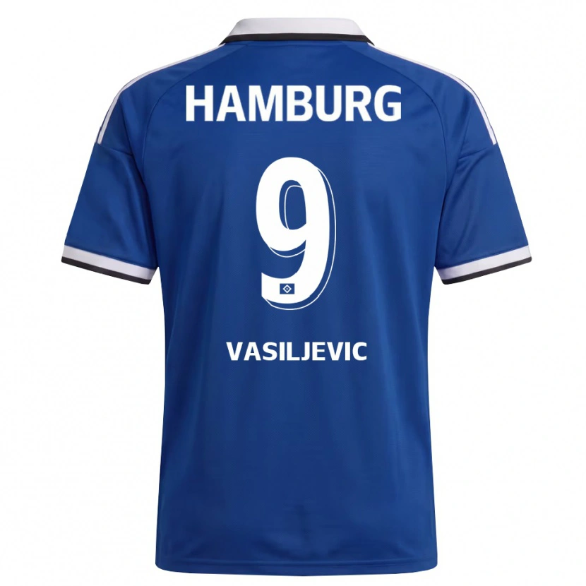 Danxen Uomo Maglia Andrej Vasiljevic #9 Bianco Blu Kit Gara Away 2026/27 Maglietta