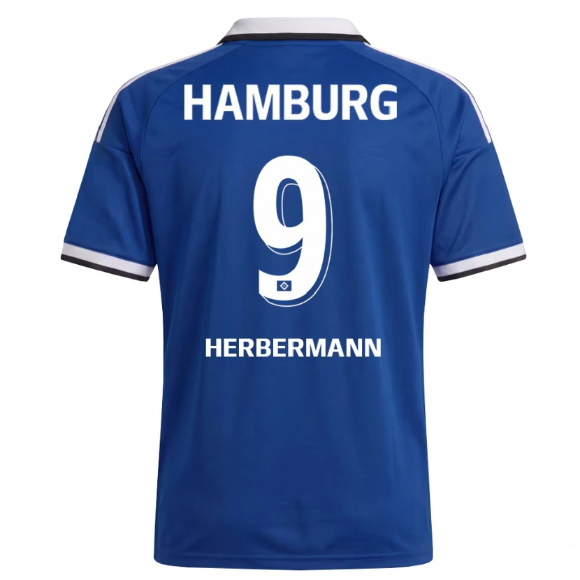 Danxen Uomo Maglia Kevin Herbermann #9 Bianco Blu Kit Gara Away 2026/27 Maglietta