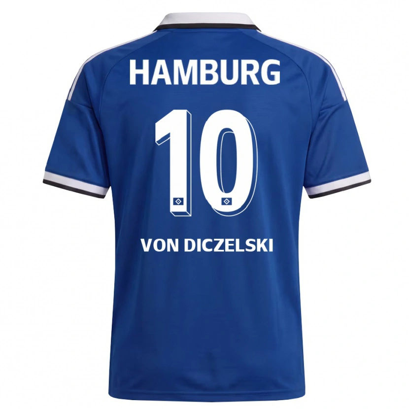 Danxen Uomo Maglia Jannes Von Diczelski #10 Bianco Blu Kit Gara Away 2026/27 Maglietta