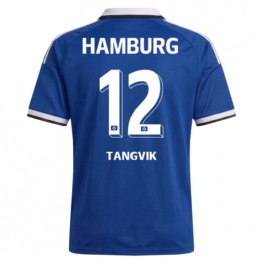 Danxen Uomo Maglia Sander Tangvik #12 Bianco Blu Kit Gara Away 2026/27 Maglietta