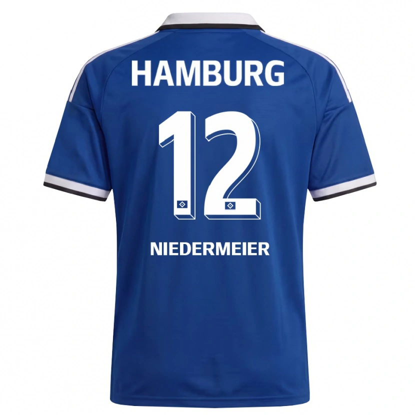 Danxen Uomo Maglia Philipp Niedermeier #12 Bianco Blu Kit Gara Away 2026/27 Maglietta