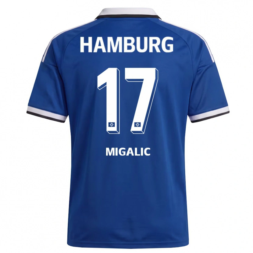 Danxen Uomo Maglia Dorian Migalic #17 Bianco Blu Kit Gara Away 2026/27 Maglietta