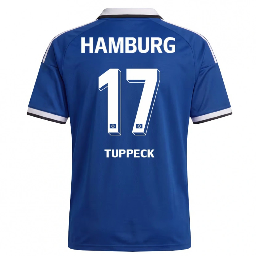 Danxen Uomo Maglia Niklas Tuppeck #17 Bianco Blu Kit Gara Away 2026/27 Maglietta