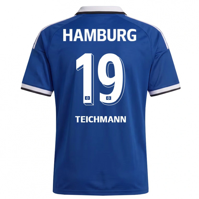 Danxen Uomo Maglia Mats Teichmann #19 Bianco Blu Kit Gara Away 2026/27 Maglietta
