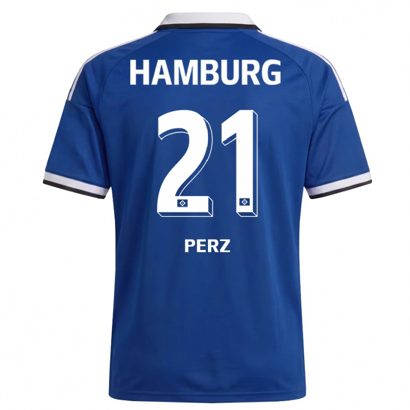 Danxen Uomo Maglia Marcel Perz #21 Bianco Blu Kit Gara Away 2026/27 Maglietta