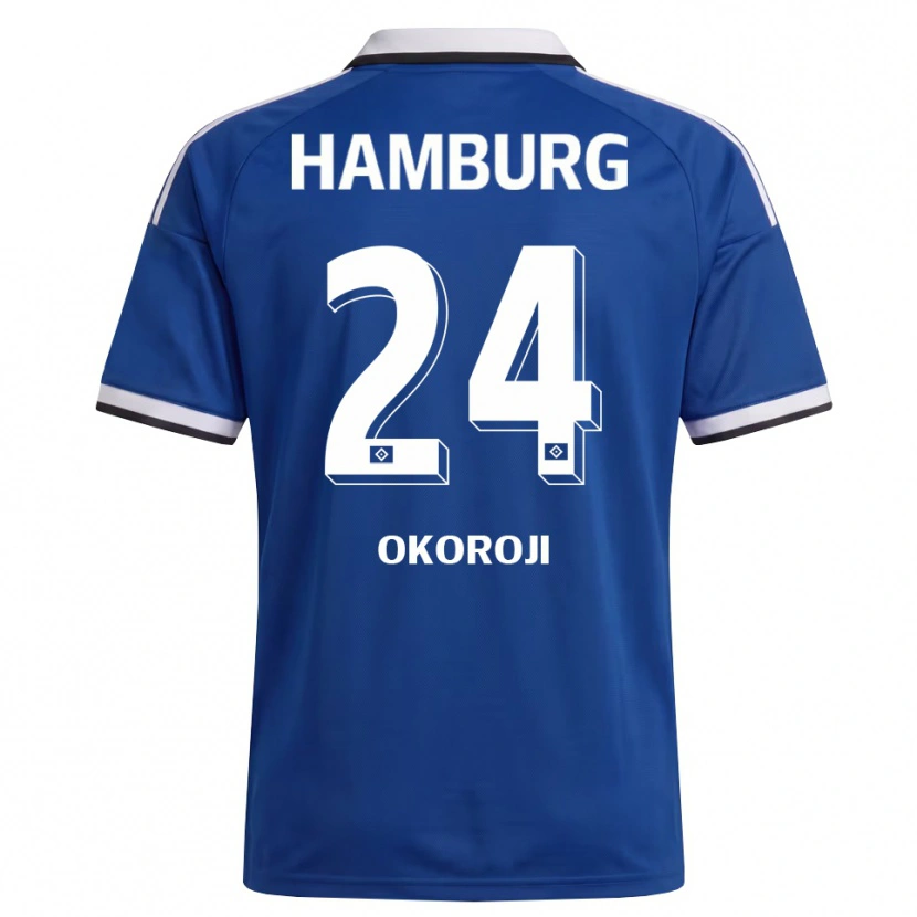 Danxen Uomo Maglia Chamal Okoroji #24 Bianco Blu Kit Gara Away 2026/27 Maglietta