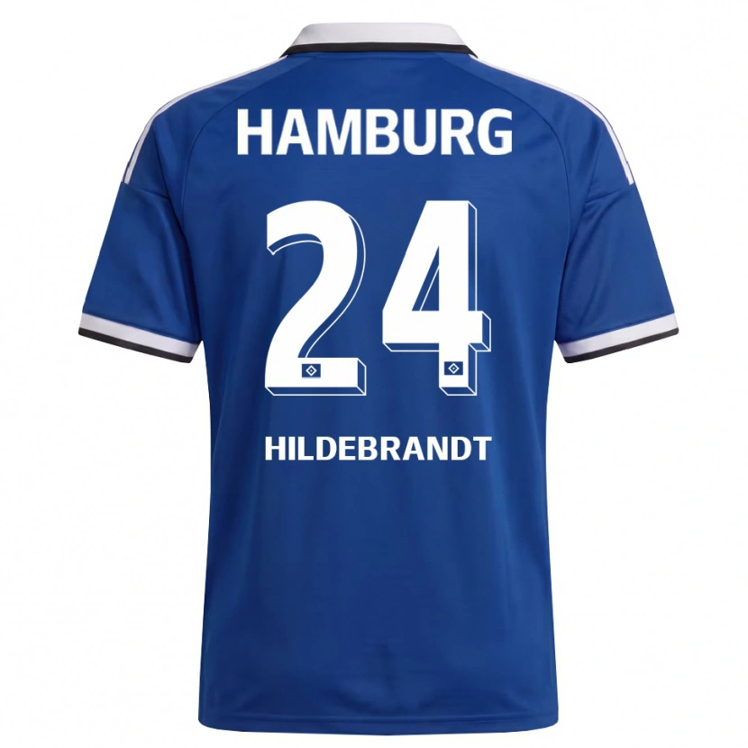 Danxen Uomo Maglia Tjark Hildebrandt #24 Bianco Blu Kit Gara Away 2026/27 Maglietta