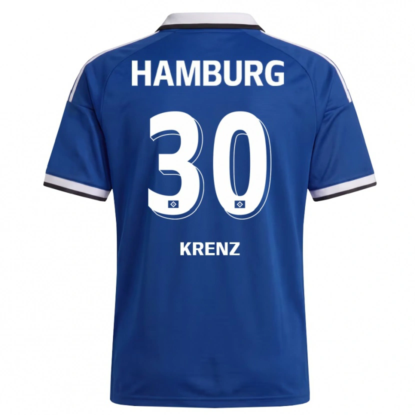 Danxen Uomo Maglia Jamie Krenz #30 Bianco Blu Kit Gara Away 2026/27 Maglietta