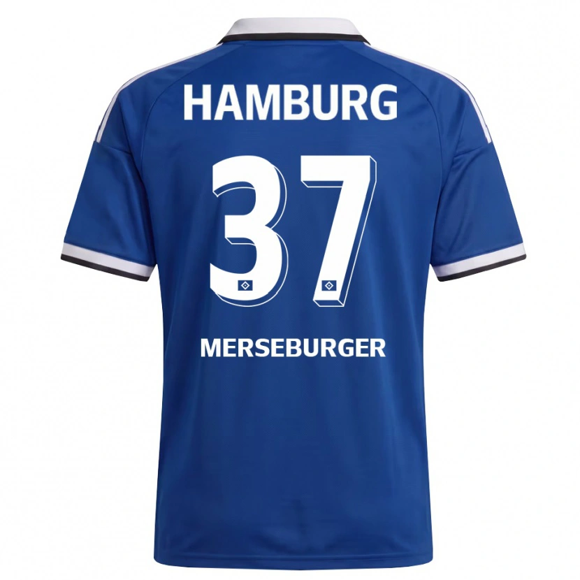 Danxen Uomo Maglia Dominik Merseburger #37 Bianco Blu Kit Gara Away 2026/27 Maglietta