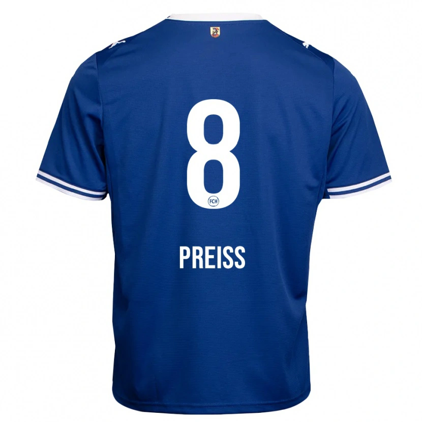 Danxen Uomo Maglia Lena Preiß #8 Blu Reale Bianco Kit Gara Away 2026/27 Maglietta