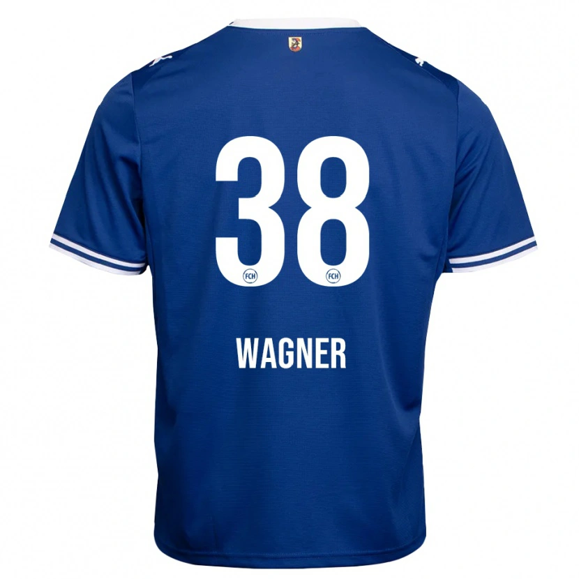 Danxen Uomo Maglia Yannik Wagner #38 Blu Reale Bianco Kit Gara Away 2026/27 Maglietta