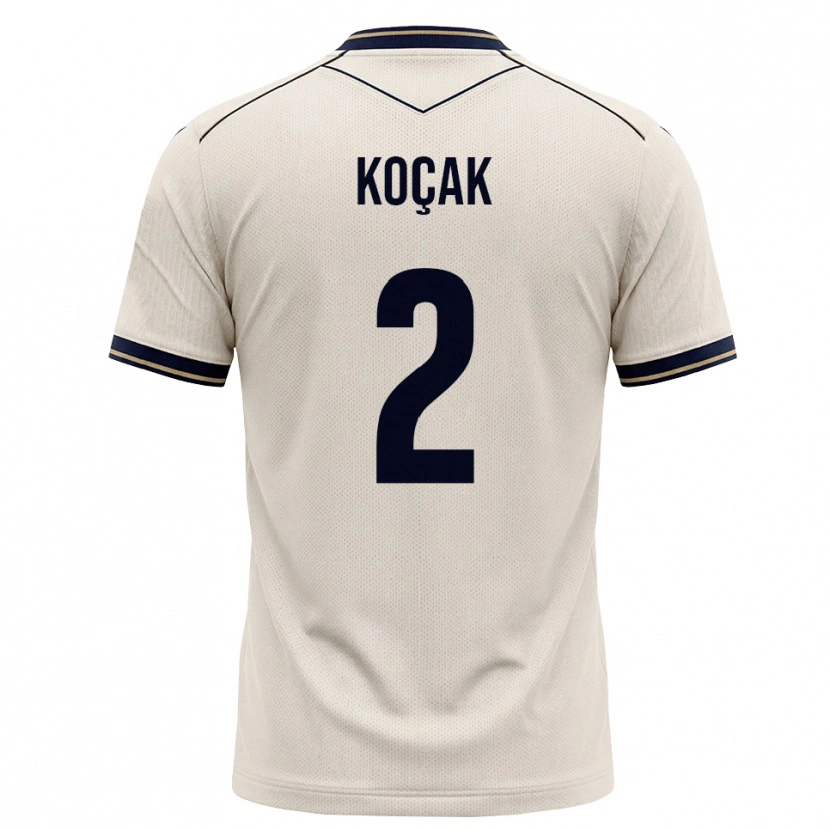 Danxen Uomo Maglia Ensar Koçak #2 Bianco Avorio Blu Inchiostro Kit Gara Away 2026/27 Maglietta