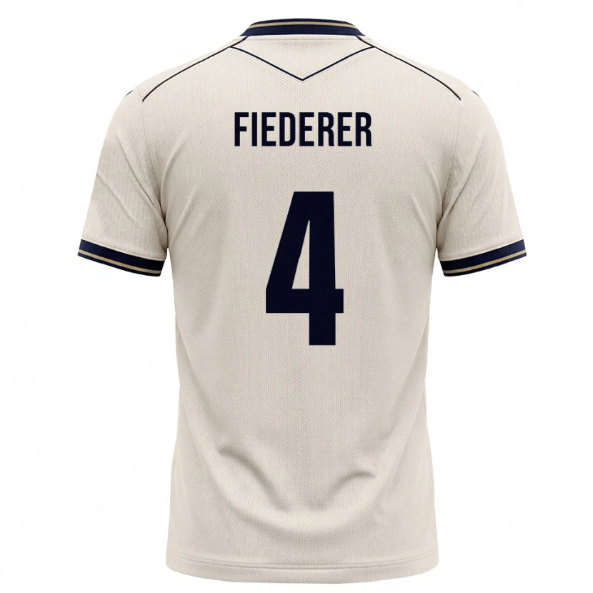 Danxen Uomo Maglia Tom Fiederer #4 Bianco Avorio Blu Inchiostro Kit Gara Away 2026/27 Maglietta
