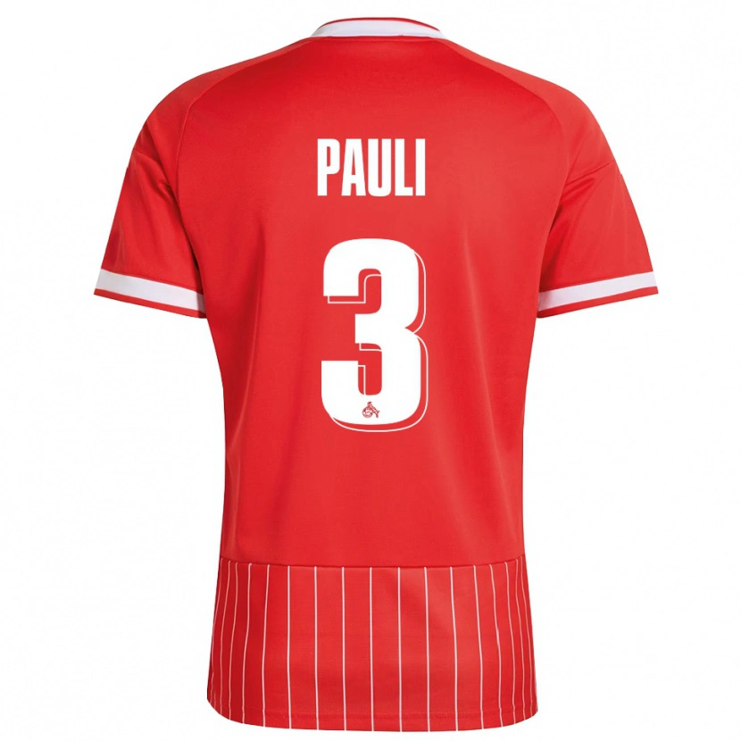 Danxen Uomo Maglia Julian Pauli #3 Rosso Bianco Verde Kit Gara Away 2026/27 Maglietta
