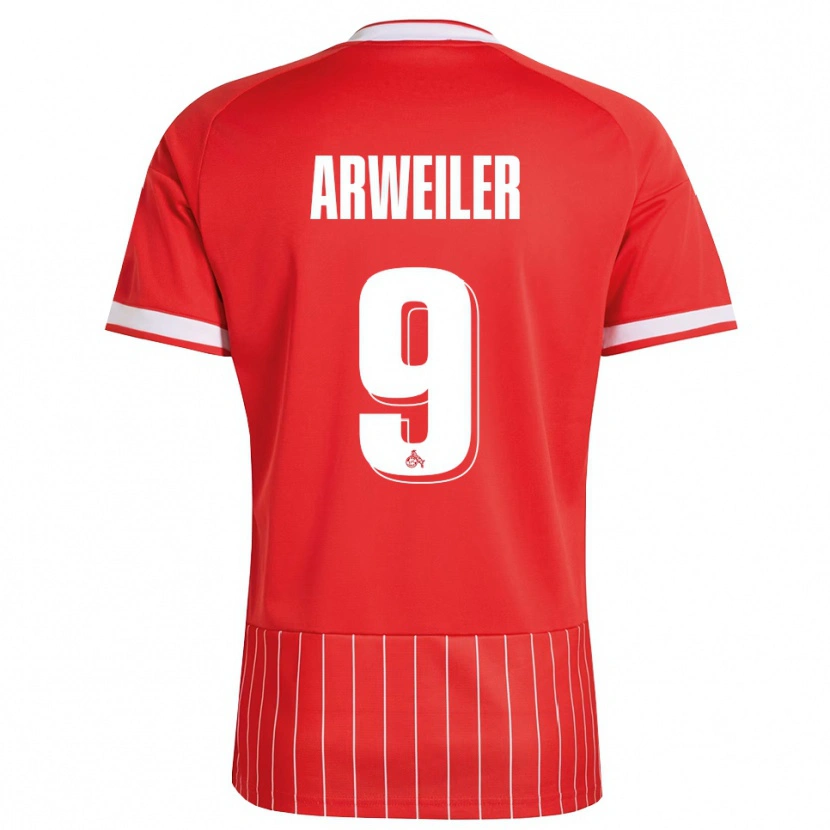 Danxen Uomo Maglia Jonas Arweiler #9 Rosso Bianco Verde Kit Gara Away 2026/27 Maglietta