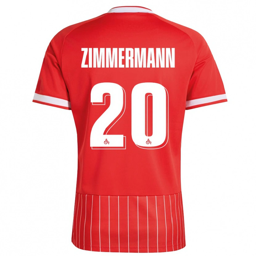 Danxen Uomo Maglia Nick Zimmermann #20 Rosso Bianco Verde Kit Gara Away 2026/27 Maglietta