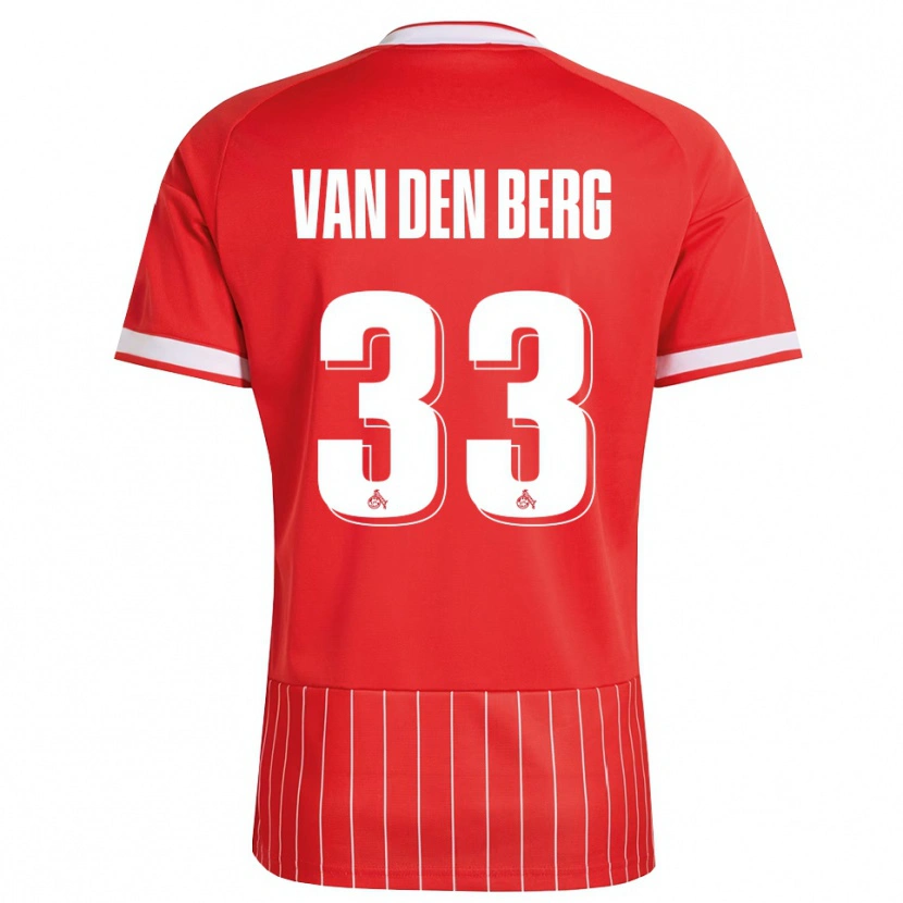 Danxen Uomo Maglia Rav Van Den Berg #33 Rosso Bianco Verde Kit Gara Away 2026/27 Maglietta