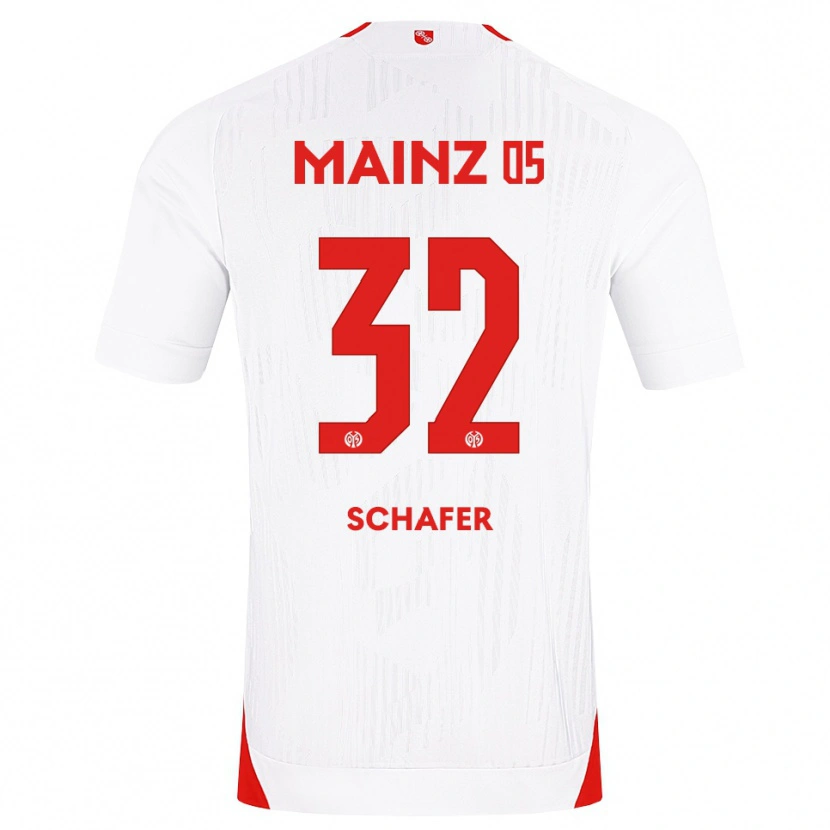 Danxen Uomo Maglia Ann-Christin Schäfer #32 Bianco Rosso Giallo Kit Gara Away 2026/27 Maglietta