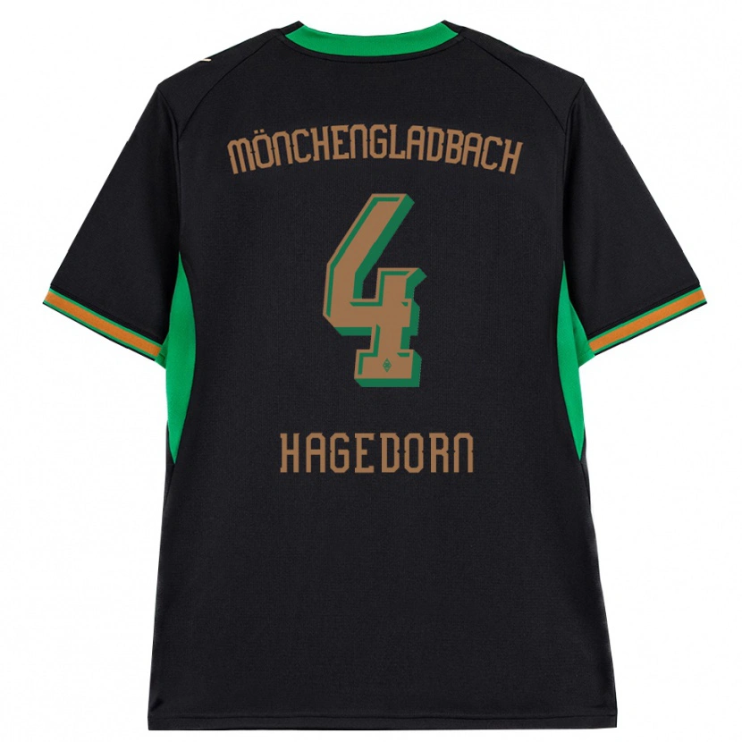 Danxen Uomo Maglia Niels Hagedorn #4 Nero Arancione Verde Marrone Kit Gara Away 2026/27 Maglietta