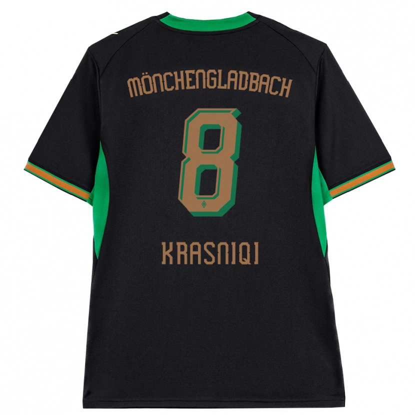 Danxen Uomo Maglia Engjell Krasniqi #8 Nero Arancione Verde Marrone Kit Gara Away 2026/27 Maglietta