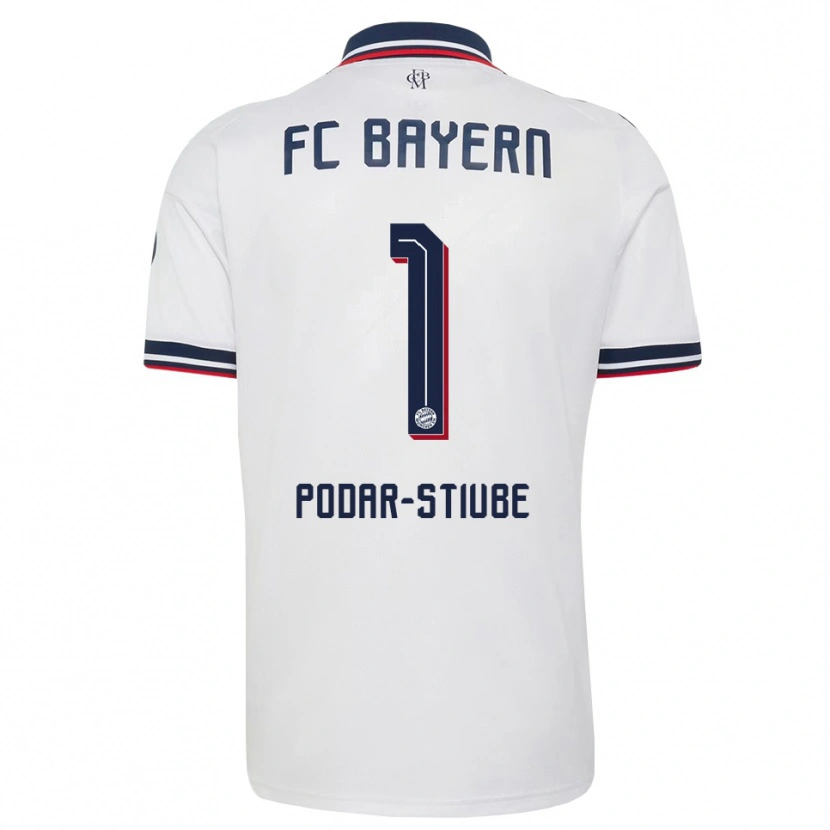 Danxen Uomo Maglia David Podar-Stiube #1 Bianco Grigio Rosso Kit Gara Away 2026/27 Maglietta