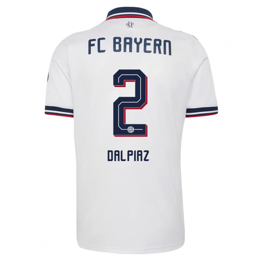 Danxen Uomo Maglia Magnus Dalpiaz #2 Bianco Grigio Rosso Kit Gara Away 2026/27 Maglietta