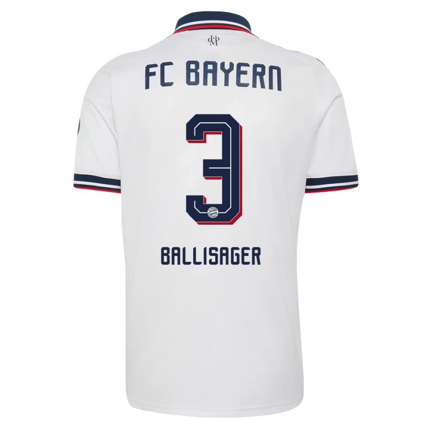 Danxen Uomo Maglia Stine Ballisager #3 Bianco Grigio Rosso Kit Gara Away 2026/27 Maglietta