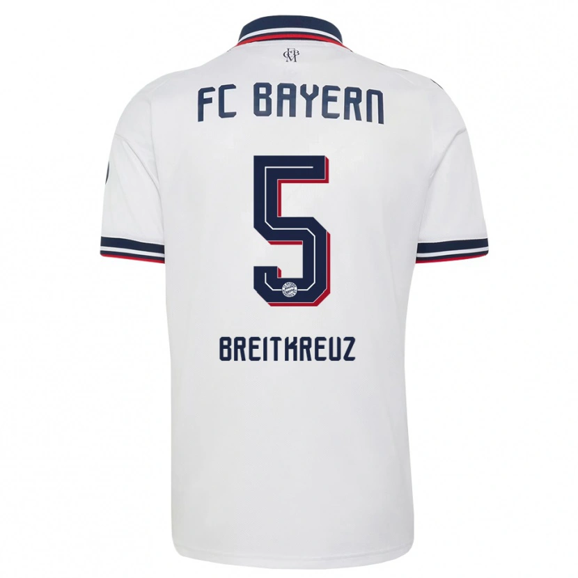 Danxen Uomo Maglia Steve Breitkreuz #5 Bianco Grigio Rosso Kit Gara Away 2026/27 Maglietta