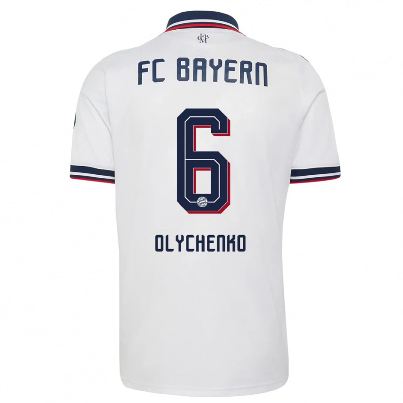 Danxen Uomo Maglia Bogdan Olychenko #6 Bianco Grigio Rosso Kit Gara Away 2026/27 Maglietta