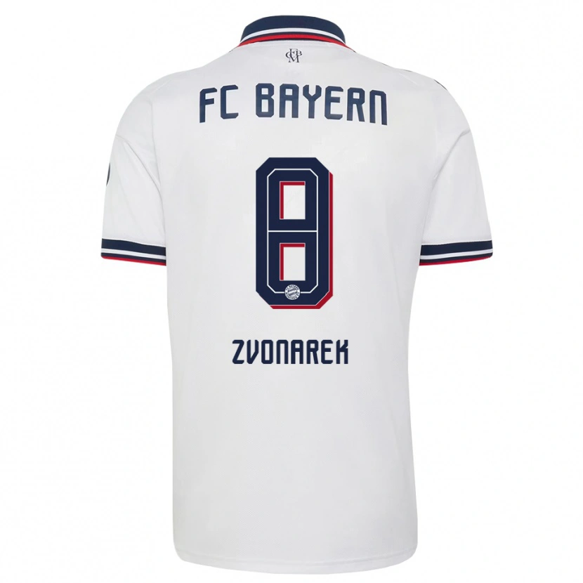 Danxen Uomo Maglia Lovro Zvonarek #8 Bianco Grigio Rosso Kit Gara Away 2026/27 Maglietta