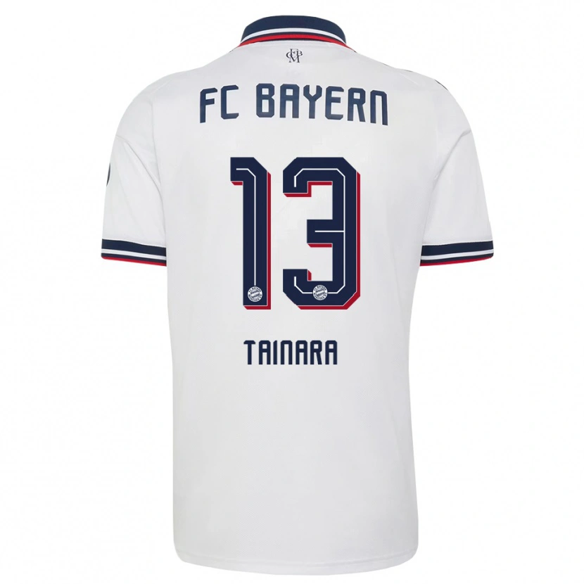 Danxen Uomo Maglia Tainara #13 Bianco Grigio Rosso Kit Gara Away 2026/27 Maglietta