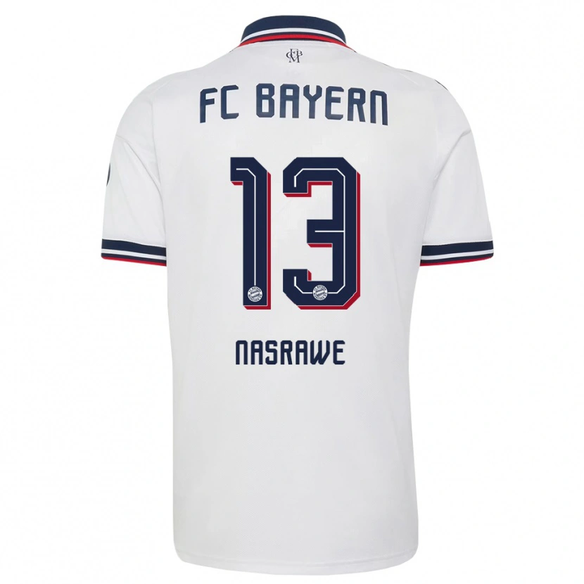 Danxen Uomo Maglia Jussef Nasrawe #13 Bianco Grigio Rosso Kit Gara Away 2026/27 Maglietta
