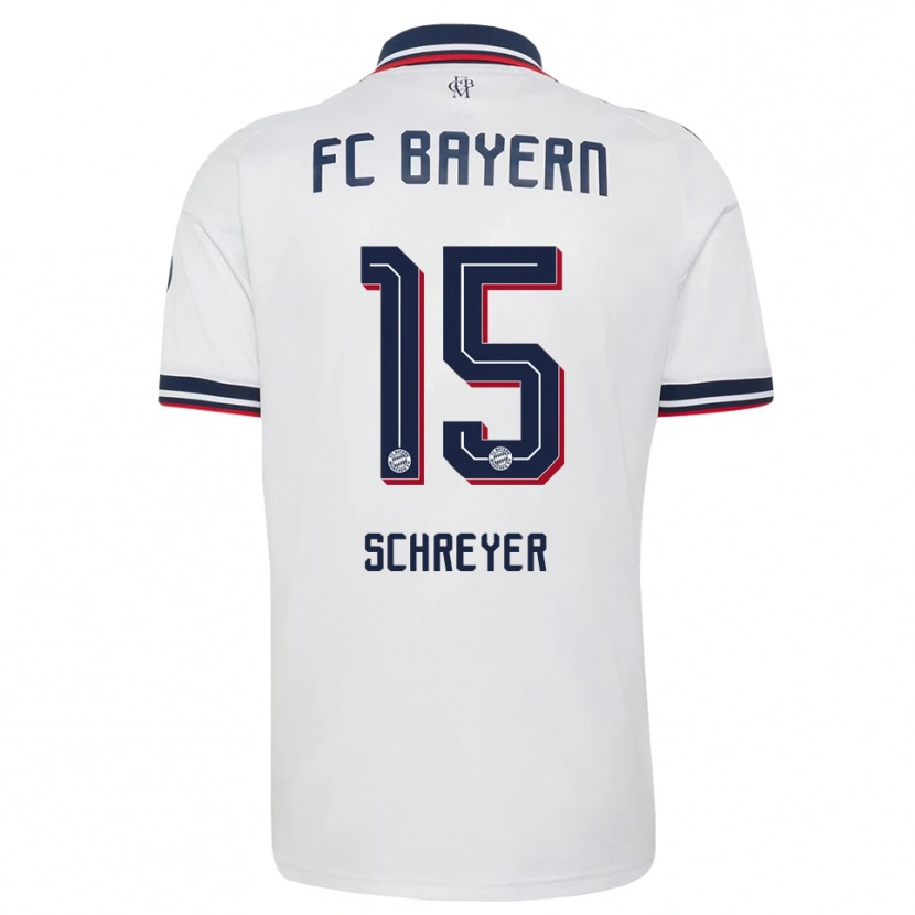 Danxen Uomo Maglia Tim Schreyer #15 Bianco Grigio Rosso Kit Gara Away 2026/27 Maglietta