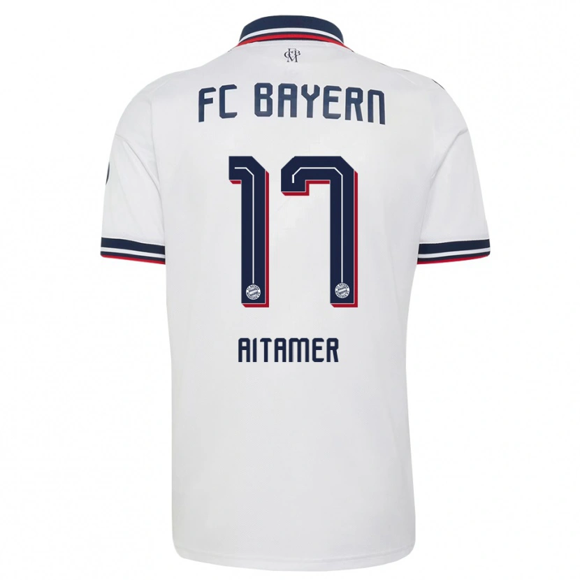 Danxen Uomo Maglia Younes Aitamer #17 Bianco Grigio Rosso Kit Gara Away 2026/27 Maglietta