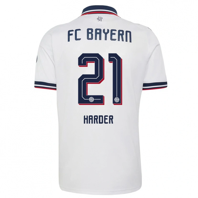 Danxen Uomo Maglia Pernille Harder #21 Bianco Grigio Rosso Kit Gara Away 2026/27 Maglietta